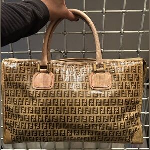 Fendi Zucchino FF Top Handle Bag